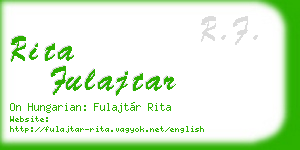 rita fulajtar business card
