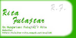 rita fulajtar business card